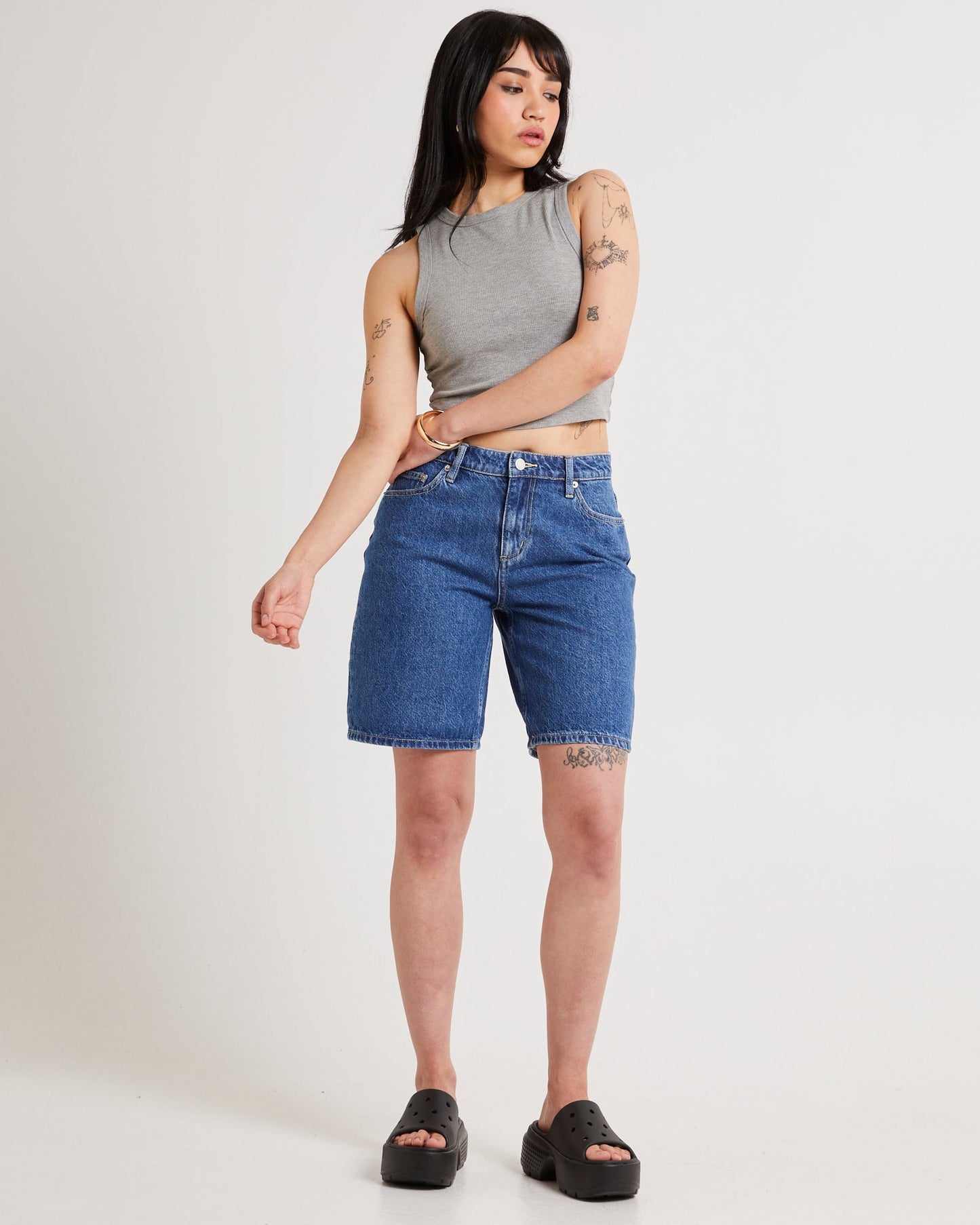Mid Baggy Denim Shorts