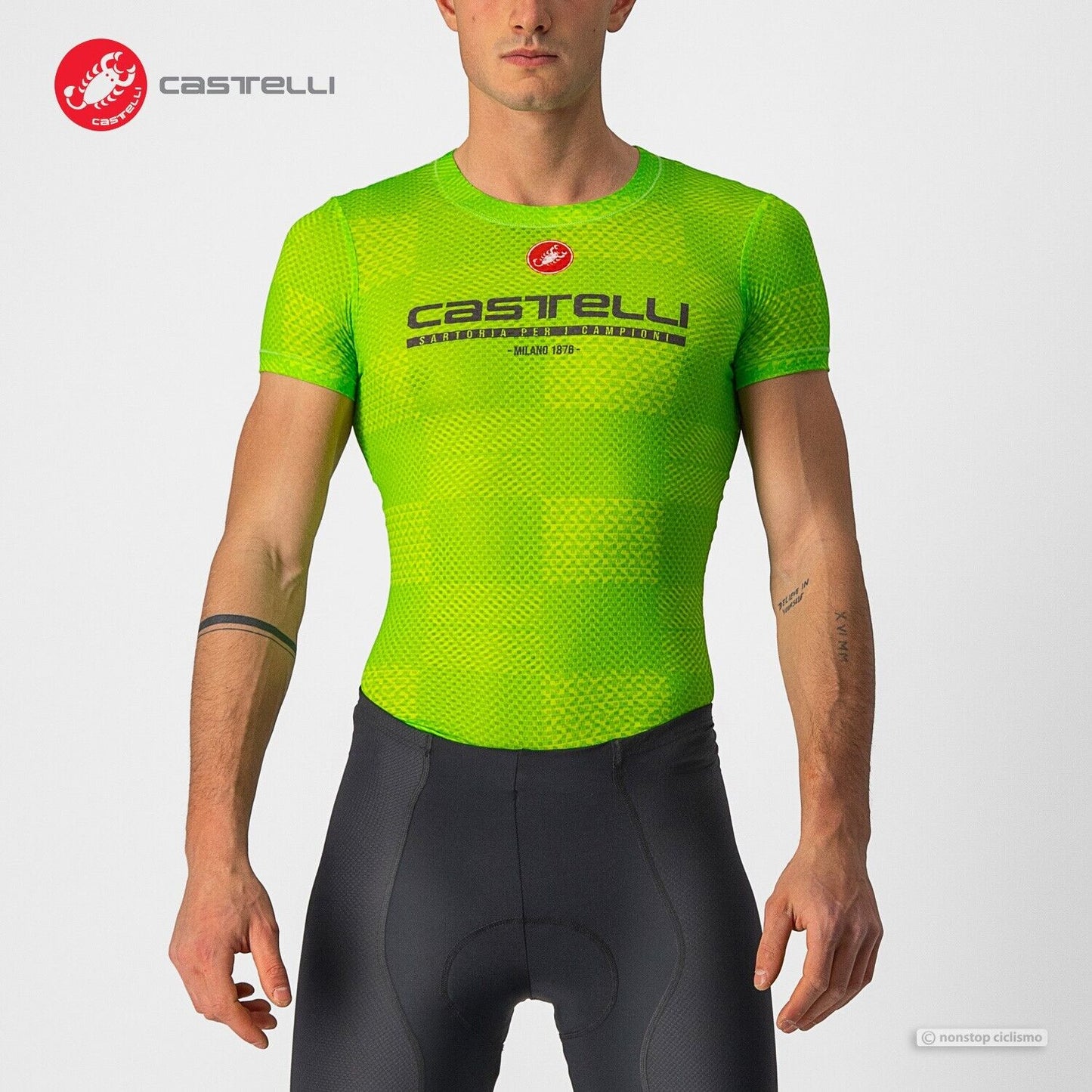 PRO MESH SHORT SLEEVE Base Layer : ELECTRIC LIME